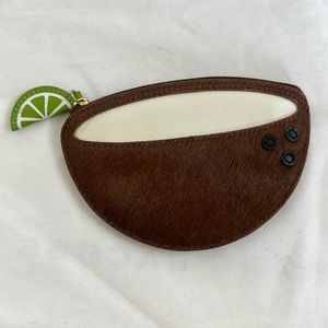 KATE SPADE KITSCH COCONUT ZIPPERED POUCH